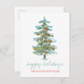 我々は松の木、ボール、星の休日を移動した 案内ポストカード (正面/裏面)