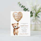 我々は格別に待つことができるバジェット赤ちゃんシャワー招待状 (スタンド正面)