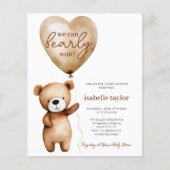 我々は格別に待つことができるバジェット赤ちゃんシャワー招待状 (正面)