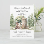 我々は森林ベアーフォレストのベビーシャワーを待つことができる 招待状 (スタンド正面)