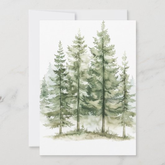 我々は森林ベアーフォレストのベビーシャワーを待つことができる 招待状 (裏面)