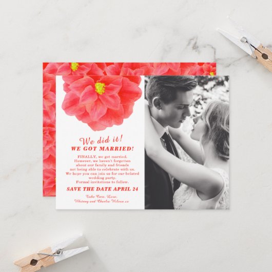 我々は椿結婚した赤の結婚式を行った (正面/裏面インサイチュ)