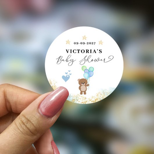 我々は歓迎ベビーシャワーを待つことができる ラウンドシール