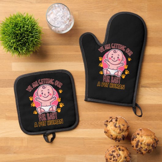 我々は毛皮のベビーをペットの人間にする 鍋つかみ&鍋敷きセット (トップダウン)
