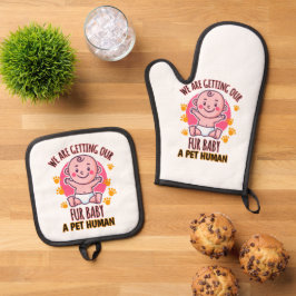 我々は毛皮のベビーをペットの人間にする 鍋つかみ&鍋敷きセット