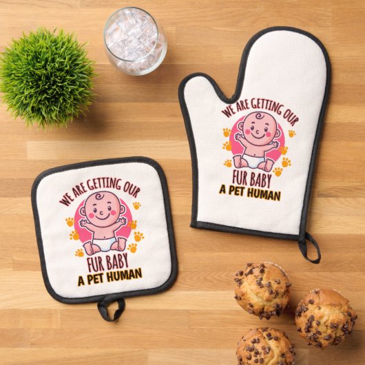 我々は毛皮のベビーをペットの人間にする 鍋つかみ&鍋敷きセット (トップダウン)
