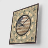 我々は民ヴィンテージ旗の壁時計 スクエア壁時計 (傾斜)