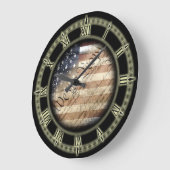 我々は民ヴィンテージ旗の壁時計 ラージ壁時計 (傾斜)