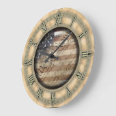 我々は民ヴィンテージ旗の壁時計 ラージ壁時計 (傾斜)