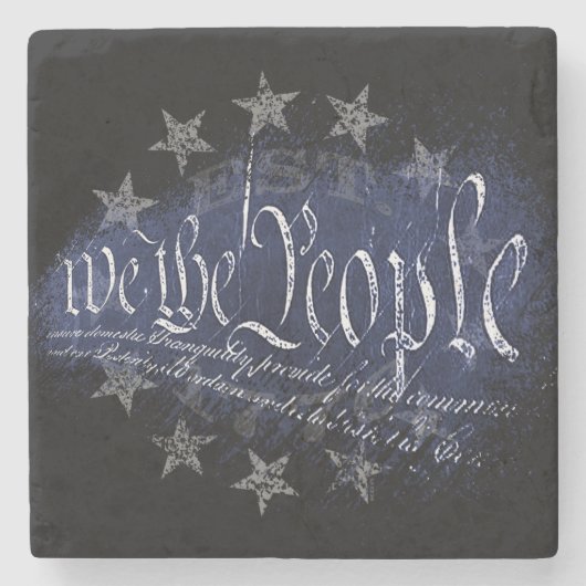 我々は民13スターアメリカ国旗1776 ストーンコースター (正面)