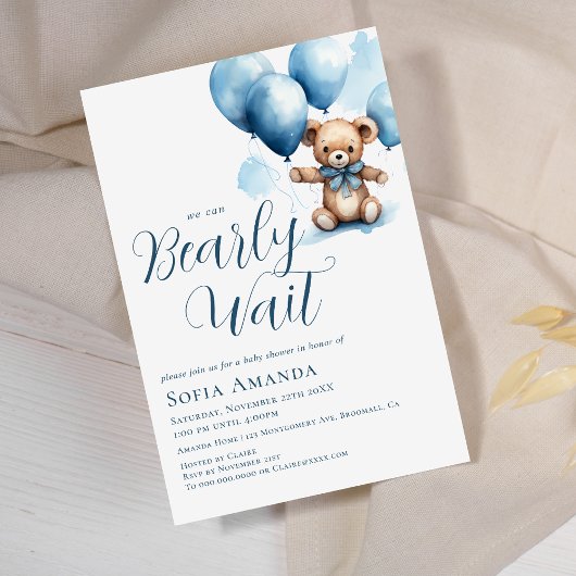 我々は気球の赤ちゃんシャワーを待つことができる 招待状