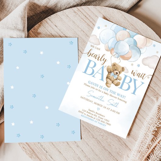 我々は気球の赤ちゃんシャワーを待つことができる 招待状