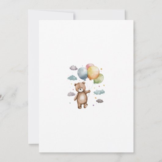 我々は気球の赤ちゃんシャワーを待つことができる 招待状 (裏面)