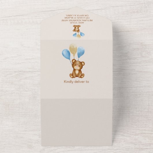 我々は水の色のクマを待つことができる オールインワン招待状 (外側)