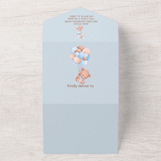 我々は水の色のクマを待つことができる オールインワン招待状 (外側)