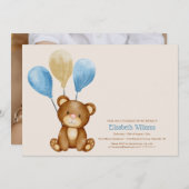 我々は水の色のクマを待つことができる 招待状 (正面/裏面)