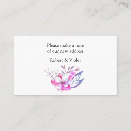 我々は水の色のフローラ新しいアドレスを移動 エンクロージャーカード (裏面)