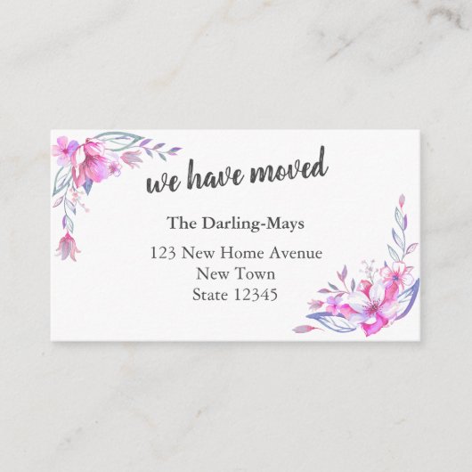 我々は水の色のフローラ新しいアドレスを移動 エンクロージャーカード (正面)