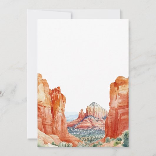 我々は水の色の砂漠の赤い岩の駆け落ち 招待状 (裏面)