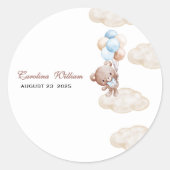 我々は水の色の青い赤ちゃんシャワーを待つことができる ラウンドシール (正面)