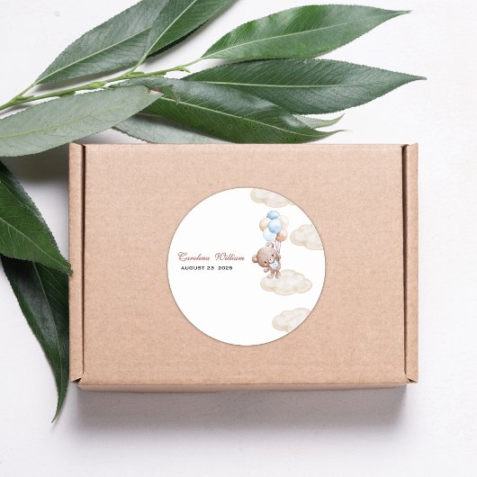 我々は水の色の青い赤ちゃんシャワーを待つことができる ラウンドシール