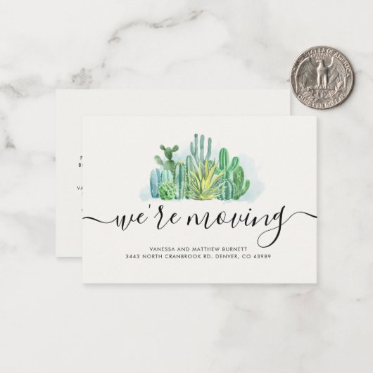 我々は水の色のCactiアドレスの変更を移動している ノートカード (正面/裏面インサイチュ)