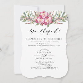 我々は水の色ピンクのフローラの駆結婚け落ち 招待状