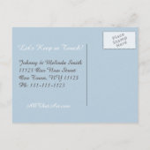 我々は水上を飛んで白い雪の緑を移動した 案内ポストカード (裏面)