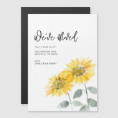 我々は水冷ひまわり動く発表を移動 マグネット招待状 (正面/裏面)