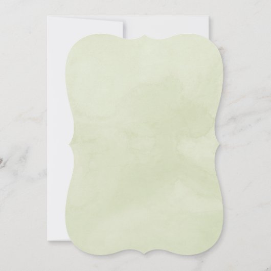 我々は水彩緑の落ち結婚着きを駆け落ち 招待状 (裏面)