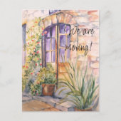 我々は水色ヴィンテージの出入り口を移動している 案内ポストカード (正面)