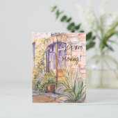 我々は水色ヴィンテージの出入り口を移動している 案内ポストカード