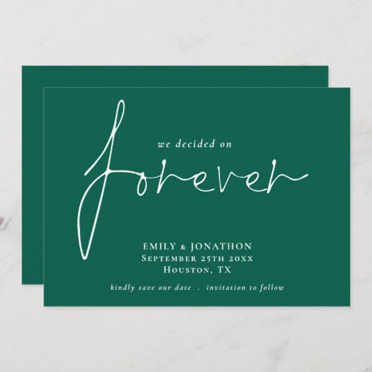 我々は永遠にエメラルド日付を保存することに決めた セーブザデート (正面/裏面)