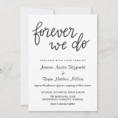 我々は永遠に手書きスクリプモダントを結婚行う 招待状 (正面)