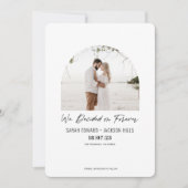 我々は永遠に決めた、シンプルモダンアーチ写真 セーブザデート (正面)