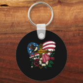 我々は決して忘れアメリカ国旗のメモリアルデー4t キーホルダー (正面)