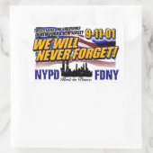 我々は決して911忘れできない 長方形シール (バッグ)