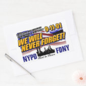 我々は決して911忘れできない 長方形シール (封筒)