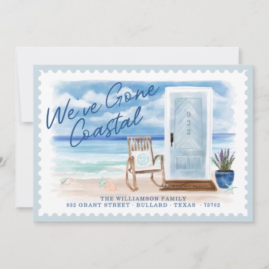 我々は沿岸のビーチ水の色のドアを移動した 案内状 (正面)