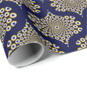 我々は海軍と金ゴールドレトロOgeeを見ている ラッピングペーパー (ロールコーナー)