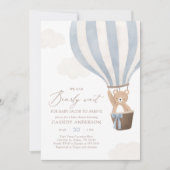 我々は熱気球の赤ちゃんシャワーを待つことができる 招待状 (正面)