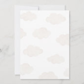 我々は熱気球の赤ちゃんシャワーを待つことができる 招待状 (裏面)