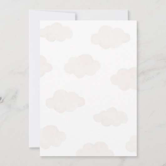 我々は熱気球の赤ちゃんシャワーを待つことができる 招待状 (裏面)