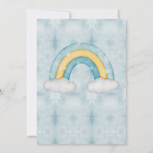 我々は熱気球の赤ちゃんシャワーを待つことができる 招待状 (裏面)