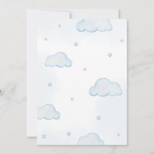 我々は熱気球の赤ちゃんシャワーを待つことができる 招待状 (裏面)