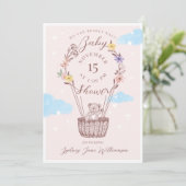 我々は熱気球テディベアピンクのテディベアを待つことができる 招待状 (スタンド正面)