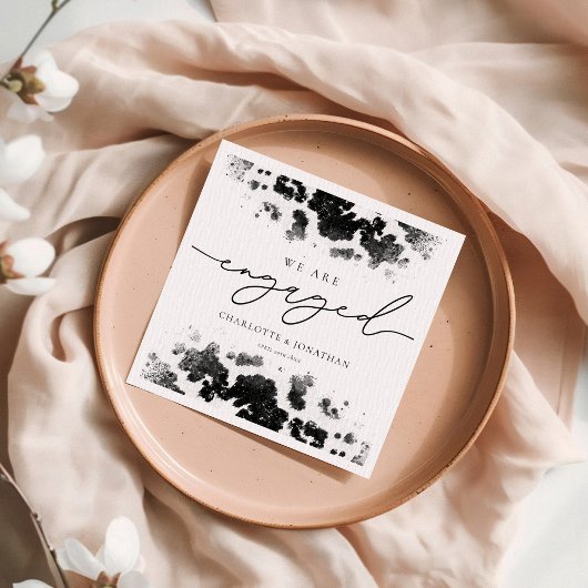 我々は牛婚約したプリントウェスタン婚約パーティ スタンダードカクテルナプキン