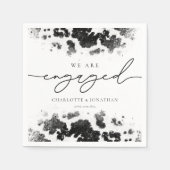 我々は牛婚約したプリントウェスタン婚約パーティ スタンダードカクテルナプキン (正面)