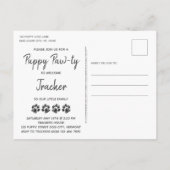 我々は犬の救助の新しいペットのパティー招待状を採用した 案内ポストカード (裏面)