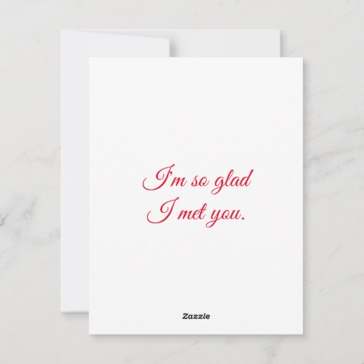 我々は理由のために会った引用文赤ロマンチックバレンタイン シーズンカード (裏面)